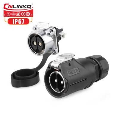 Cnlinko M28 outdoor waterproof ip67 cable circular connector 2 pin industrial power connector